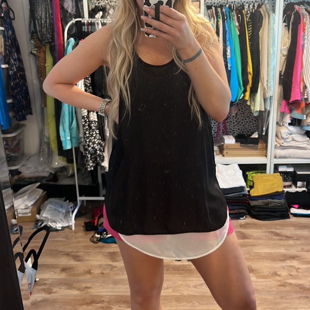 Entro Double Layer Black + White Racerback Top
